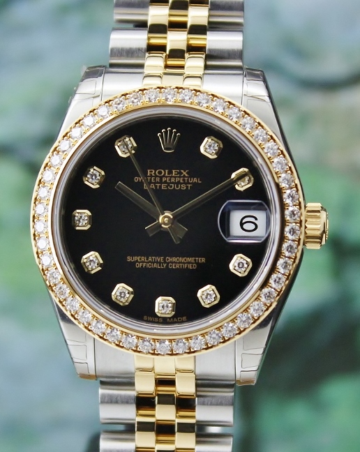 (image for) LIKE NEW UNPOLISHED ROLEX MID SIZE STEEL & GOLD OYSTER PERPETUAL DATEJUST /178383
